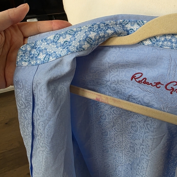 Robert Graham Button Down Shirt Light Blue  Long Sleeve Formal Shirt M - Picture 10 of 13